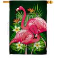 Patio Trasero Tropical Flamingo Summertime 28 x 40 in. Double-Sided Vertical House Flags for  Banner Garden PA3914356